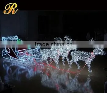 Led Lighted Horse Carriage With Santa Claus for Large Christmas Decoration photo-3