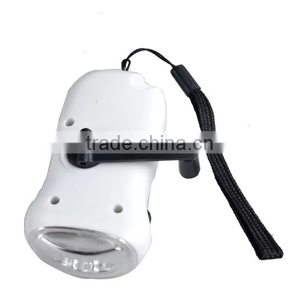 Hand Crank Emergency Dynamo Solar 3 LED Hand Rechargeable Flashlight photo-3
