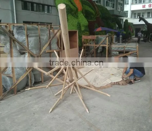 High Class Sun Protection Waterproof Material Outdoor Artificial Folder and Collapsible Thatch Umbrella photo-4