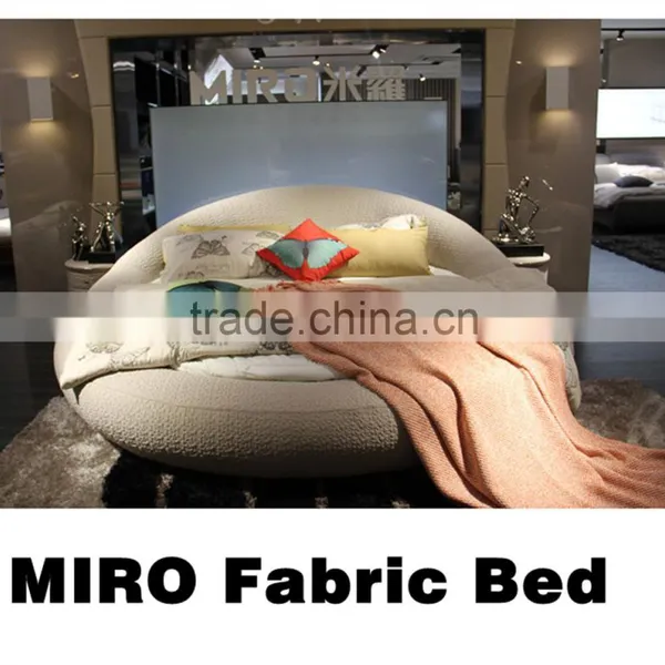 2015 Hot Sale Round Shape Modern Fabric Bed