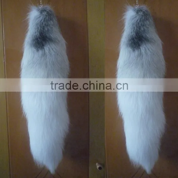 High Quality Real Fox Tail Fur Keychain photo-5