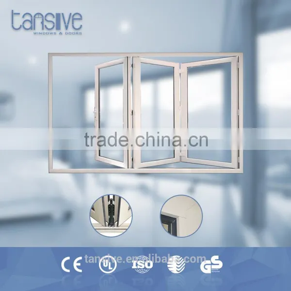 Aluminum Double Glass Soundproof Folding Patio Windows