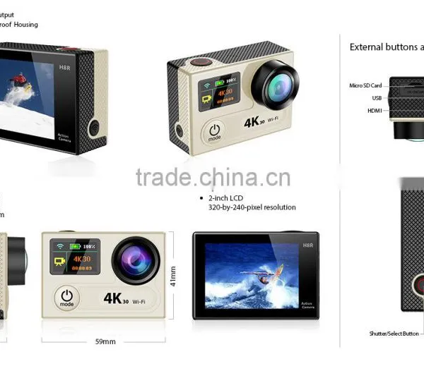 Hot Fashion EKEN H8 H8R 4K 30fps Action Camera 360VR Lens VR Mode 170 Degree Sport Camcorder photo-3