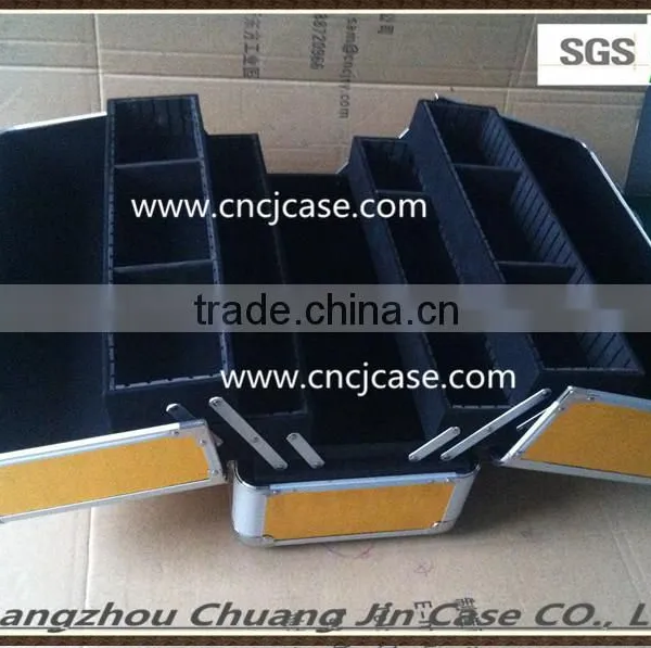 Golden Aluminum Cosmetic Case,aluminum Makeup Case