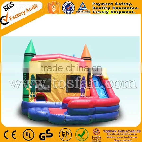Inflatable Crayon Combo Castle With Slide A3089 photo-2