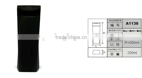 200ml Black Square Shampoo Bottle photo-2