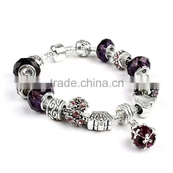 2015 Popular Wholesale Bracelet China Charm Silver Plated Glass Handmade Bead Bracelet photo-2