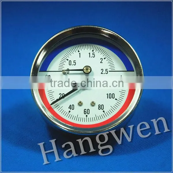 Back Entry Pressure Gauge Manometer