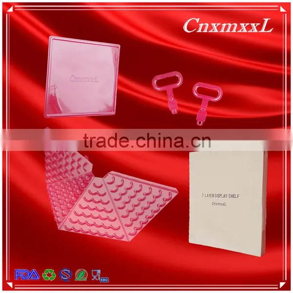 Hot Sells New Style Wholesale 7 Tier Plastic Macaron Pyramid Tower Display Stand &patented Customizable Macaron Packaging photo-6