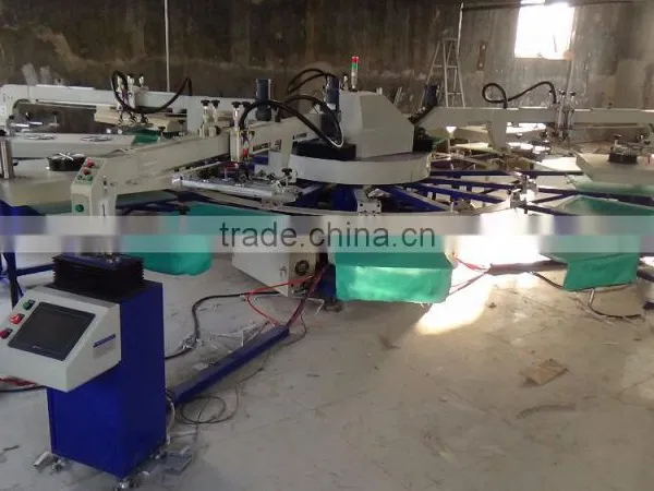 4 Color 14 Stations Automatic Texile Rotary Silk Screen Printer Price photo-2