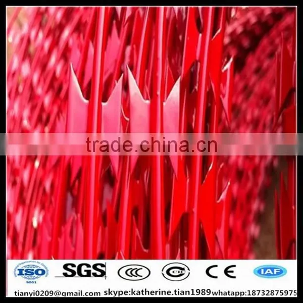 Border Security System China High Quality Plastic Coating Concertina Razor Wire photo-2