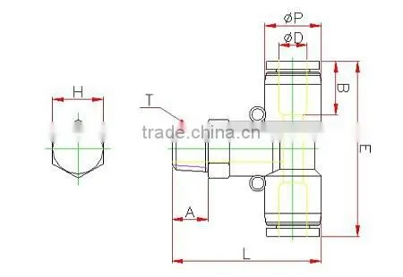 Plastic Tube Fitting, Male Branch Tee ,compact One -touch Tube Fitting , photo-2