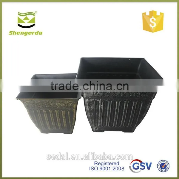 Hand Paint Square Plastic Flower Pott photo-2