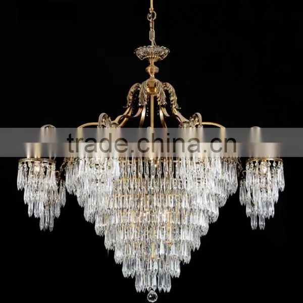 Rococo Style Crystal Bronze Chandelier/ Home Decor Retro Brass Pendant Lamp/ Luxury New Design Ceiling Lamp photo-2