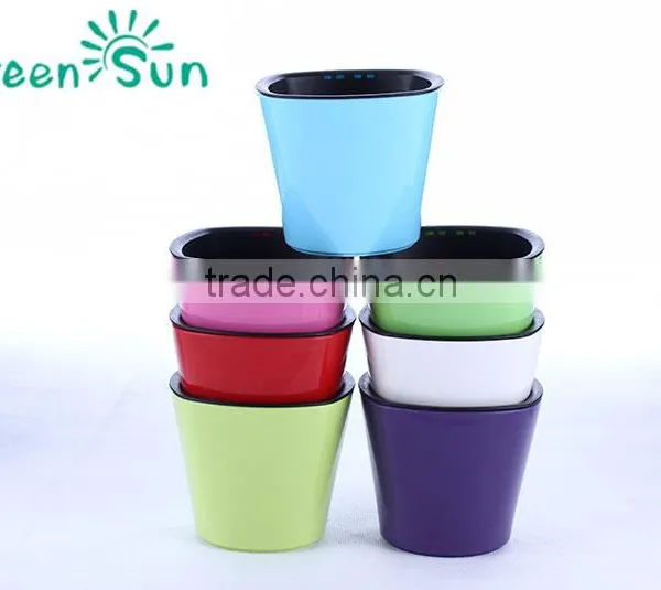 High Quality Colorful Small Mini Decorative Plastic Flowers Pot Home and Office Decoration photo-6