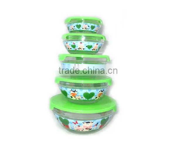 A8005D4 Daily Use Product, Eco-Friendly 5 PCS Glass Bowl Set photo-2