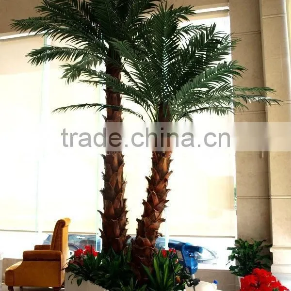 Decorative Home Decor 4m Tall Artificial Palm Tree Decorative Garden Used Wholesale Fake Plastic Curved Coconut Tree EYZS20