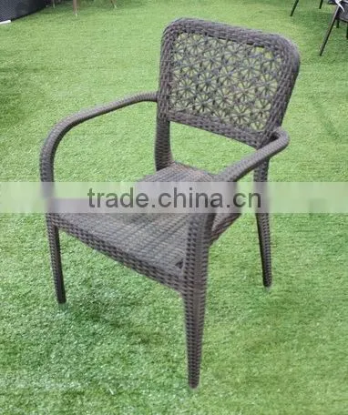Stackable Luxury Wicker Outdoor Rattan Garden Furniture Dining Chair photo-2