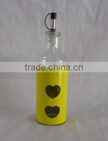 Colored Metal Coated Top Quality Oil Glass Bottle With Dispenser photo-2