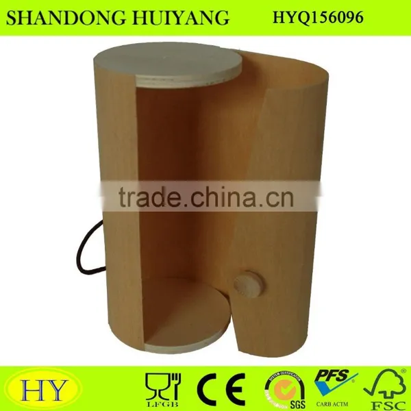 Cheap Birch Veneer Wooden Round Tube Wine Gift Box photo-2