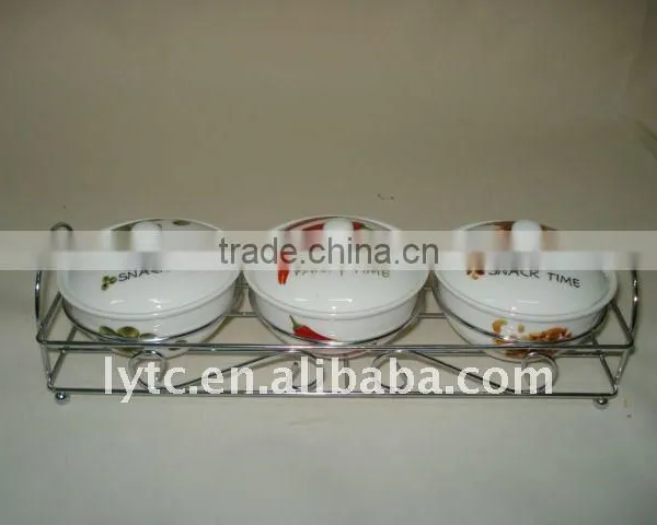 Empty Ceramic Spice Jar With Stainless Steel Stand for Kitchenware photo-2