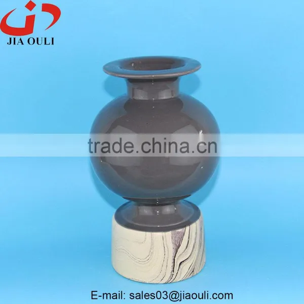 NEW Design Color and Wood Grain Ceramic Flower Vase for Home Decoration photo-5