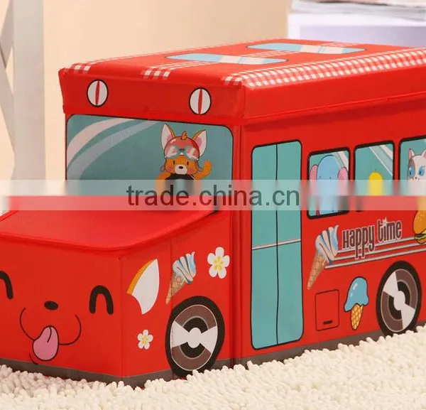 Bus Shape Storage Boxes,non Woven Fabric Storage Box Storage Bins,collapsible Foldable Storage Packing Box With Lid and Handle photo-3