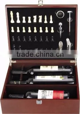 K0454-6W 2 Bottle Wine Bottle Set With Chess photo-2