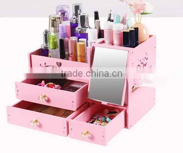 Wood Makeup Storage Organizer Box photo-2