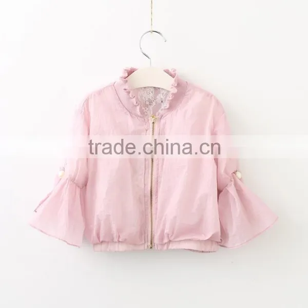 2017 Summer Girls Outdoor Sun-protective Clothing Coat With Pearl Decorative Zipper Pulls photo-4