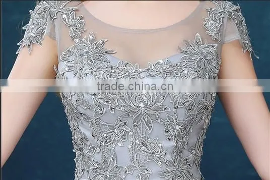 Short Sleeve Lace Party Evening Fashion Night Dress Patterns photo-2