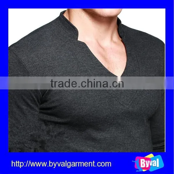 Wholesale High Quality Men Slimming T-shirt Bulk Blank Plian v Neck for Men