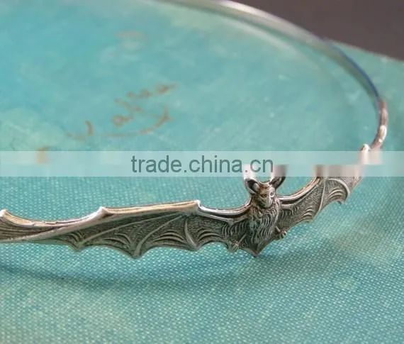 Bat Headband Vampire Silver Head Piece Goth Halloween Hair Accessory photo-4