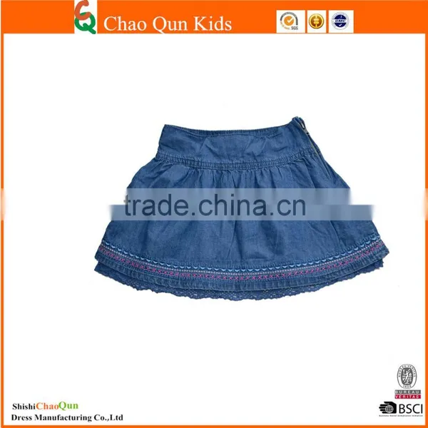 Hot Selling Custom Denim Skirts With Lace
