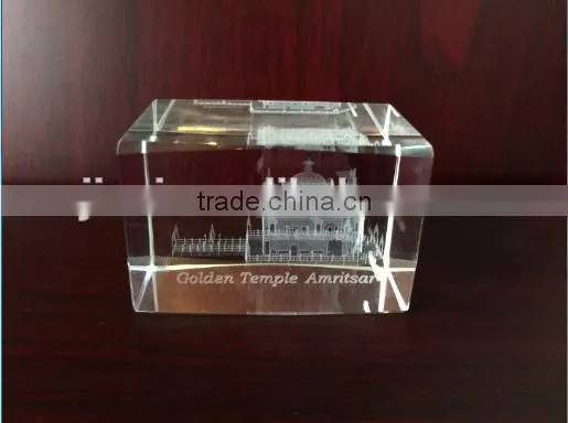 Famous Building Engraving,3D Crystal Engraving GOLDEN TEMPLE photo-2