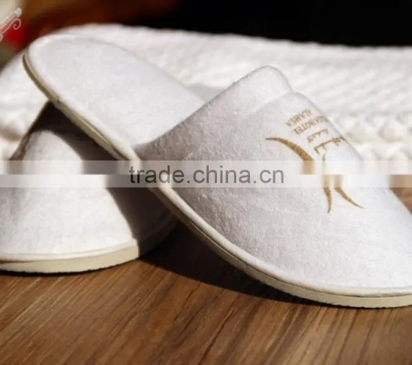 Disposable White Nap Cloth Spa Hotel Slippers photo-2