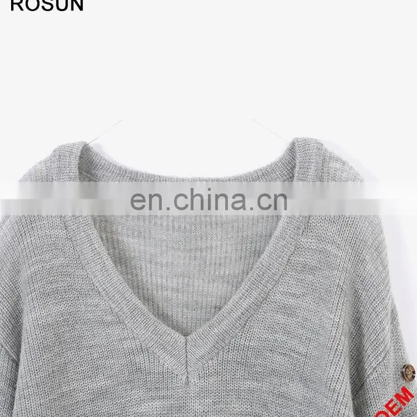 Girl Long Sleeves With Buttons Knit Pullover Sweater photo-6