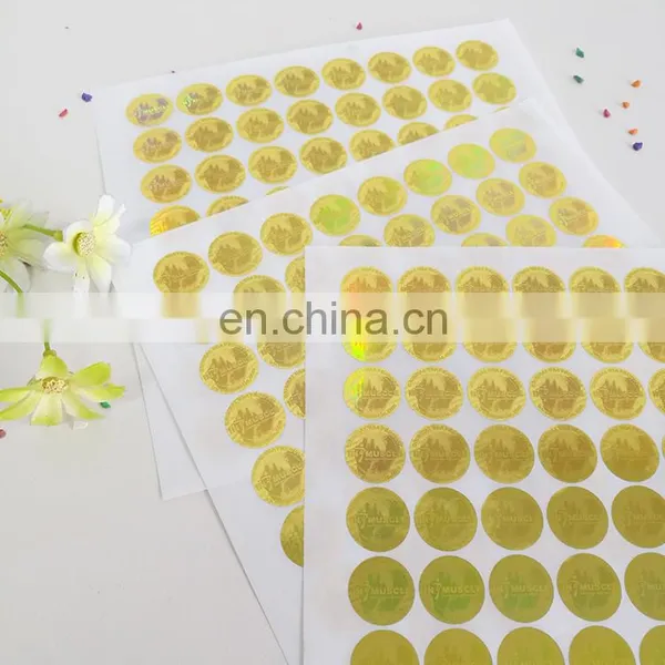 Wholesale Customized Gold Foil Sticker Round Adhesive Label Laser Anti-counterfeiting Labels photo-5