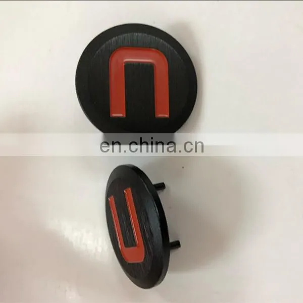 High Quality Aluminum Brushed Recessed Logo Label With Red Color Filled photo-2