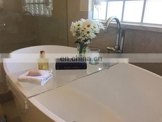 Acrylic Hotel Spa Bath Tray Bathtub Caddy Tray Table With Phone Holder Rack photo-2