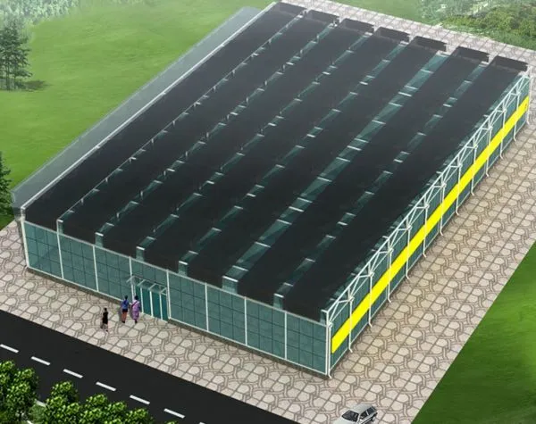 Tempered Glass Covering Greenhouse With Hot-Dip Galvanized Steel Structure photo-3