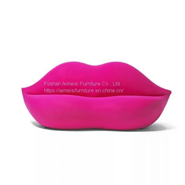 Modern Home Furniture Living Room Lip Shaped Sexy Red Lip Sofa photo-3