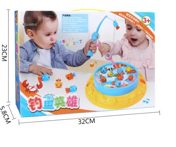 2020 New Arrival Fishing Toys Child Music Playing House USB Electronic Fishing Platform Spin Magnetics For Chlidren Kids