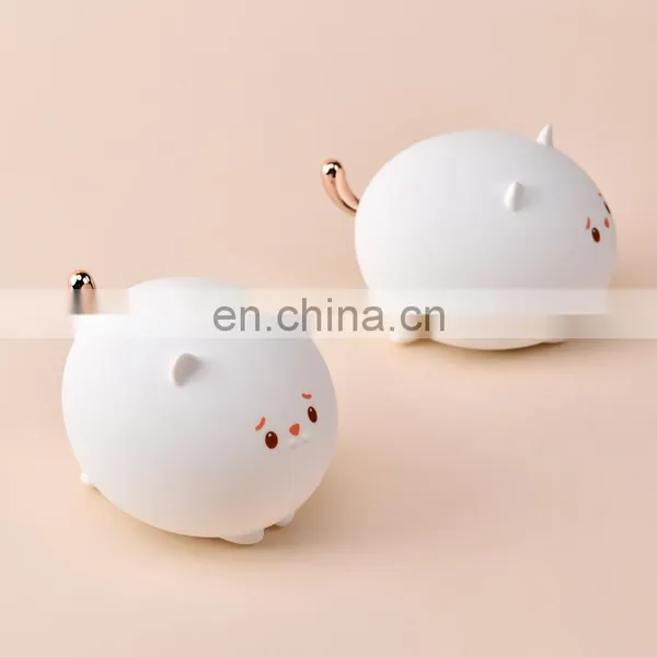 Amazon Top Seller USB Cute Cat Silicone LED Night Lamp Custom Home Decor For Baby Kids photo-3