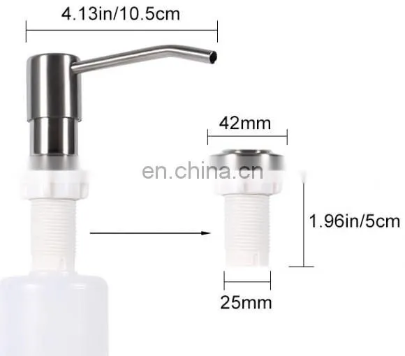 Kitchen Clear Plastic Soap Bottles With Stainless Steel Pump Hand Soap Lotion Dispensers photo-4