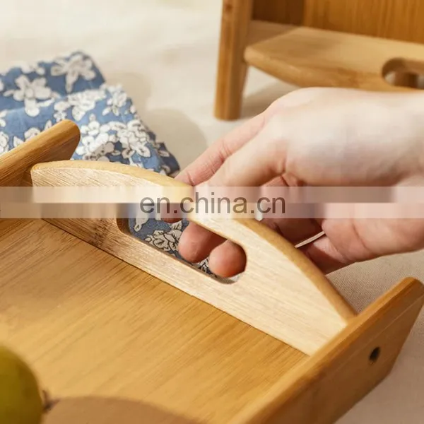 Kitchen & Tabletop Amazon Top Seller Nordic Wooden Bamboo China Food Storage Tea Catering Buffet Serving Tray Table Set photo-4