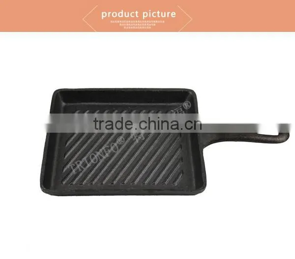 Cast iron non-stick grill pan with Thread interior bottom