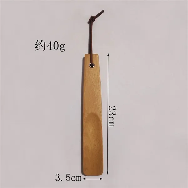 Eco-friendly Handle Beech Shoehorn Wood Customized Logo Hotel Homehold Reusable Shoe Lifter photo-4