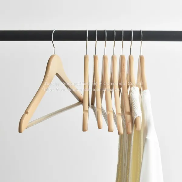 Manufacturer Hangers For Cloths Wood Cloth Hanger Wholesale White Wooden Clothing Coat Non Slip Clothes Hangers photo-3