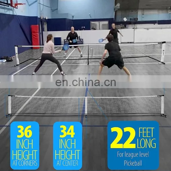 22FT Wide 36 Inch Height at Side Lines Pickleball Net With Wheels Outdoor Retractable Portable Pickleball Net photo-4